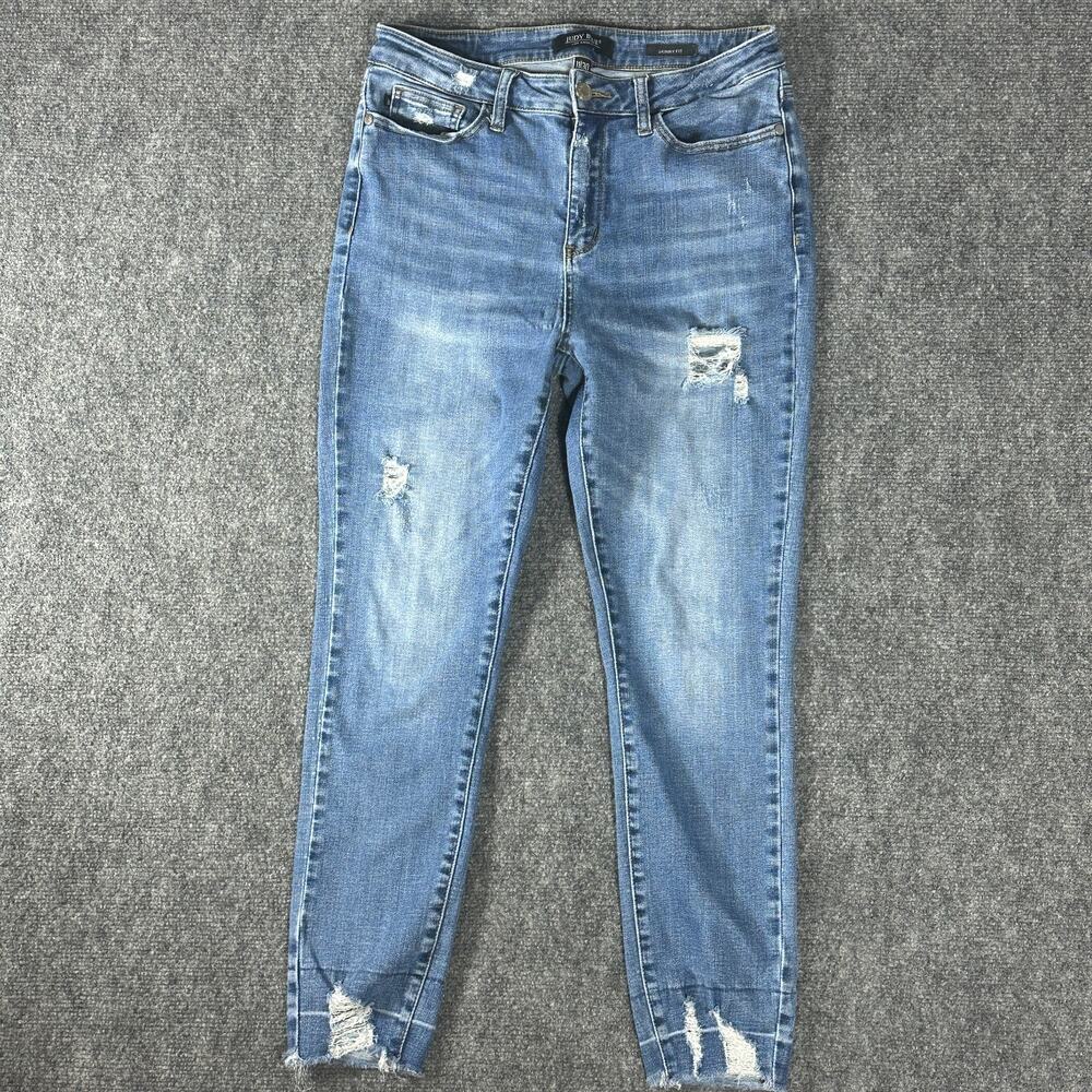 Judy Blue Skinny Jeans Womens 11/30 Distressed Stretch Medium Wash Denim